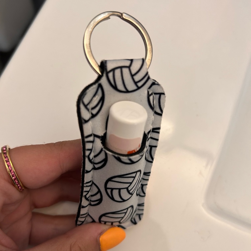 VOLLEYBALL PRINT CHAPSTICK HOLDER